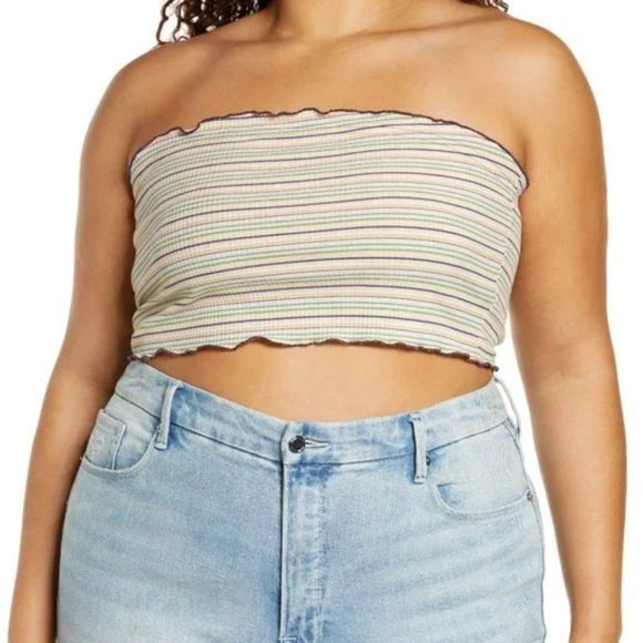 NWOT BP Ivory Stripe Rib Tube Top (S)‎ - Picture 8 of 8